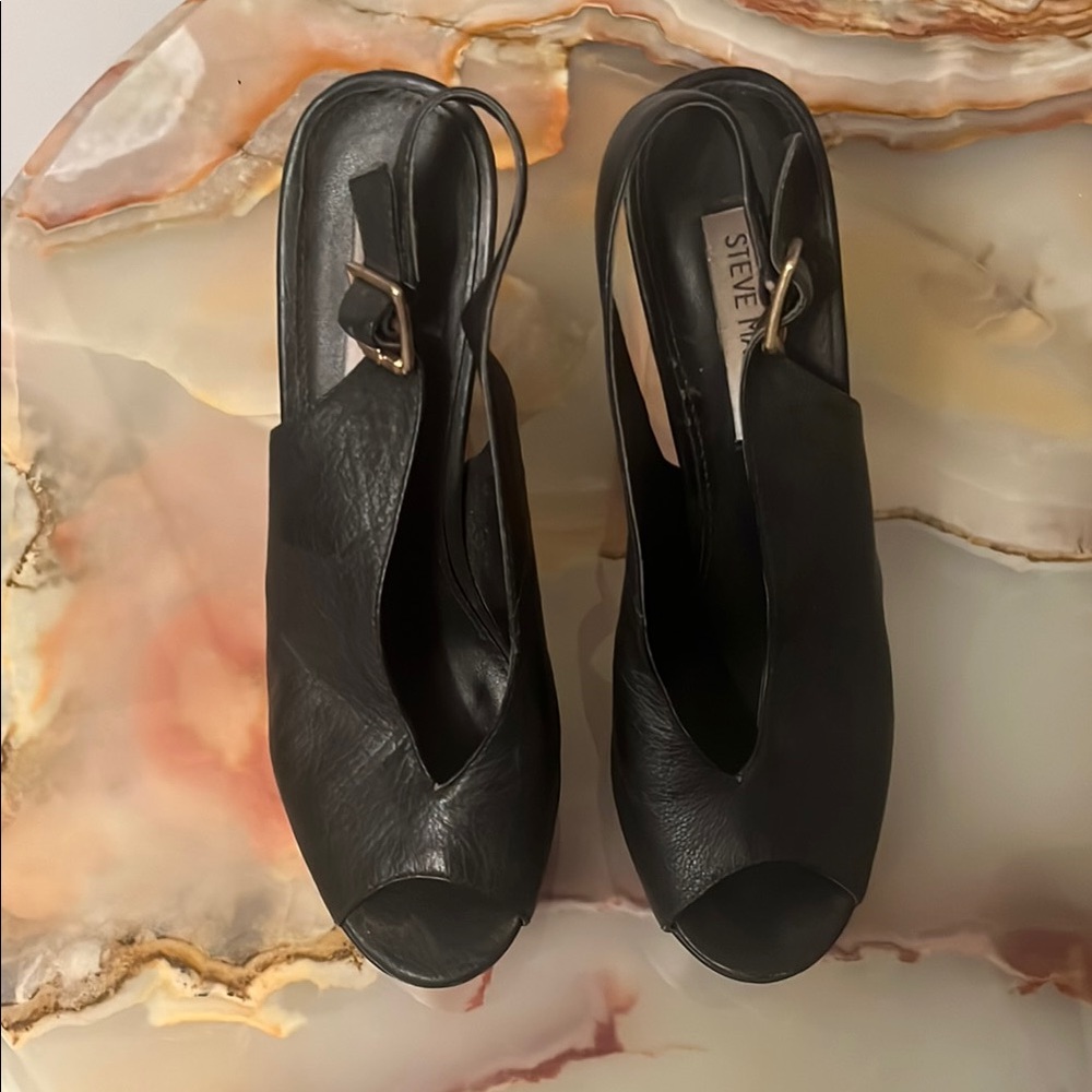 Steve Madden Black Women's Peep Toe Heels